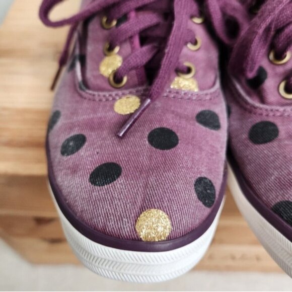 Keds x Taylor Swift Champion Gold  Black Polka Dot Low Top Sneakers Size 7 - Picture 6 of 14
